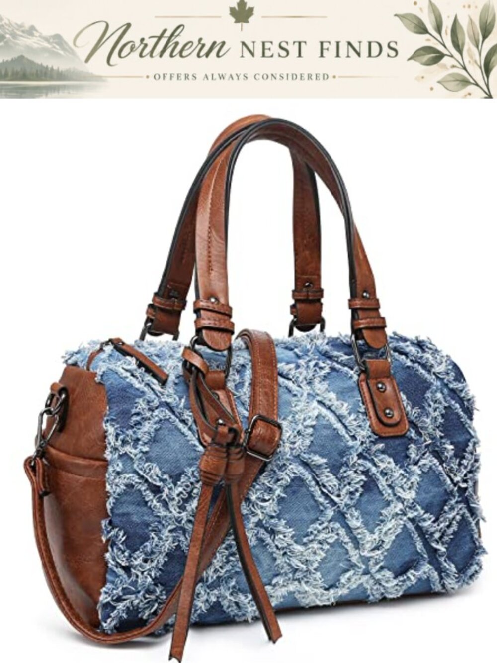 Vegan Leather Barrel Satchel Top Handle Shoulder Bag with Strap